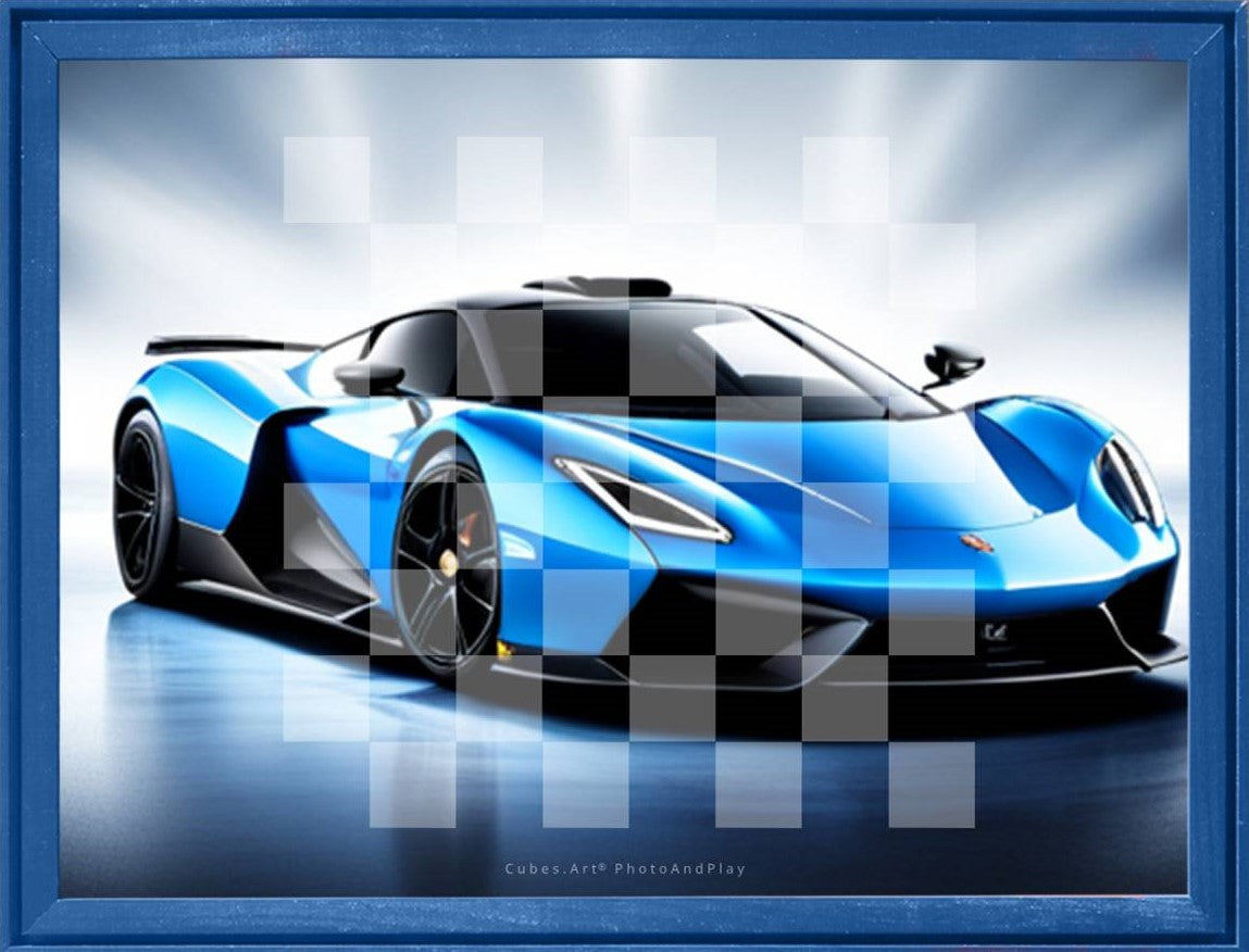 Schachspiel magnetisch "HYPERCAR 0020", inklusive 32 Spielsteine, Wandspiel, 40x30cm
